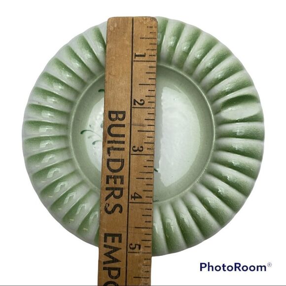Creazioni Originali Rare Green Flowers Porcelain Ashtray Made in Italy- Signed - Picture 3 of 4